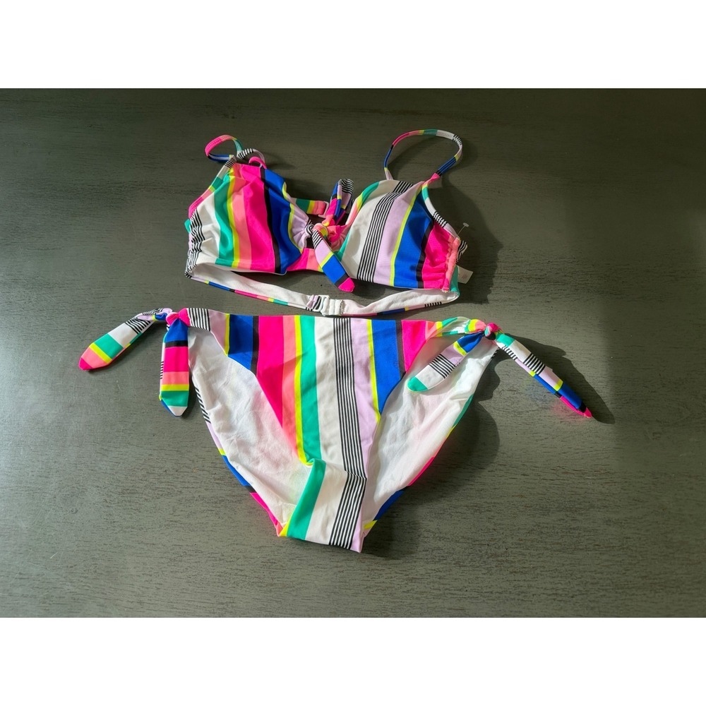 colorful NO BOUNDARIES two piece swimsuit bikini size  large 11-13